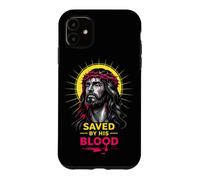 Saved By His Blood Jesus Christ Crown Of Thorns Christian Case for iPhone 11