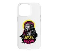 Saved By His Blood Jesus Christ Redemption Modern Faith Art Case for iPhone 15 Pro Max