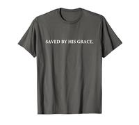 Saved by his Grace T-Shirt, Men, Asphalt Grey, Small