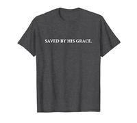 Saved by his Grace T-Shirt, Men, Dark Heather Grey, Small