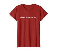 Saved by his Grace T-Shirt, Women, Cranberry Red, Small