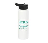 Saved by Jesus and A Pacemaker Cardiac Implant Surgery Stainless Steel Insulated Water Bottle