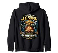 Saved By Jesus And An Amazing Heart Surgeon Survivor Christ Zip Hoodie