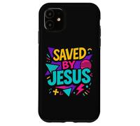 Saved By Jesus Christian Retro 80s 90s Memphis Pop Aesthetic Case for iPhone 11