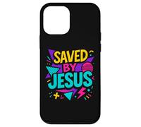 Saved By Jesus Christian Retro 80s 90s Memphis Pop Aesthetic Case for iPhone 12 mini