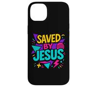 Saved By Jesus Christian Retro 80s 90s Memphis Pop Aesthetic Case for iPhone 14 Plus