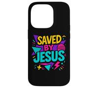 Saved By Jesus Christian Retro 80s 90s Memphis Pop Aesthetic Case for iPhone 14 Pro
