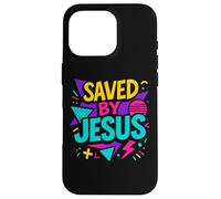 Saved By Jesus Christian Retro 80s 90s Memphis Pop Aesthetic Case for iPhone 16 Pro
