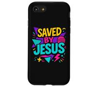 Saved By Jesus Christian Retro 80s 90s Memphis Pop Aesthetic Case for iPhone SE (2020) / 7/8