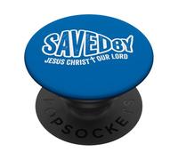 Saved by Jesus fish Ichthus Christian faith bible religious PopSockets Adhesive PopGrip