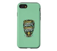 Saved By Mercy Growing Through Faith Christian Design Case for iPhone SE (2020) / 7/8