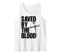 Saved By The Blood Cross of Nails Christ Follower Christian Tank Top