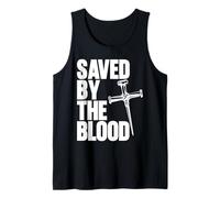 Saved By The Blood Cross of Nails Christ Follower Christian Tank Top