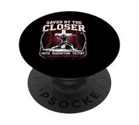Saved By The Closer Christian Baseball Jesus Faith PopSockets Adhesive PopGrip