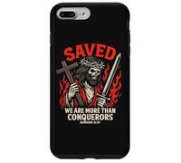 Saved Christian Gothic Christcore Romans 8:37 Bible Verse Case for iPhone 7 Plus/8 Plus