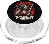 Saved Christian Gothic Christcore Romans 8:37 Bible Verse PopSockets PopGrip for MagSafe