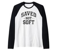 Saved Not Soft Graphic Christian Men and Women Stand Firm Raglan Baseball Tee