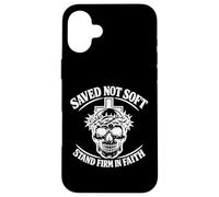 Saved Not Soft Skull Crown Thorns Punk Vintage Christian Emo Case for iPhone 16 Plus
