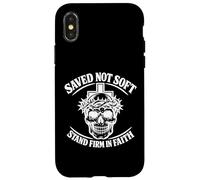 Saved Not Soft Skull Crown Thorns Punk Vintage Christian Emo Case for iPhone X/XS
