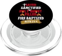 Saved Sanctified Holy Ghost Filled Fired Baptized Pentecost PopSockets PopGrip for MagSafe