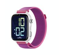 SaveFamily SaveWatch Plus 2 - Children's Smart Watch with GPS, Video Call, 8MP Camera, Health Sensors, Whatsapp Safe, Spotify, SIM Included... - White Dial and Raspberry Fabric Strap
