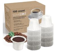 Savepod Disposable Coffee Filters - 100 Count - Made Exclusively for Savepod - Compatible with K-Cup Brewers - Reusable K-Cup Coffee Filters - Single Serve Use
