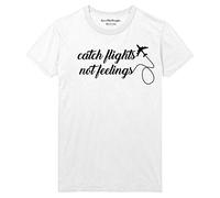 SaveThePeople Catch Flights Not Feelings T Shirt, Small, Mens/Unisex, White Unisex