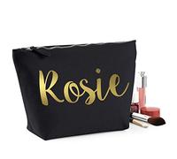 SaveThePeople Personalised Make Up Bags - Customised Name Cosmetics Pouch - Women Girls Gold - Gifts for Her