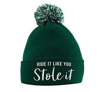 SaveThePeople Ride It Like You Stole It Bobble Hat- Horse Riding Hat - Equestrian Accessories - Horse Gifts for Girls - Horse Loving Girls - Winter Beanie Hats for Girls - Horse Riding Presents Women