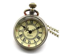 SaVgu Pocket Watch Pocket watch Silver/Bronze/Black Roman Arabic Number Quartz Antique Pendant Chain Pocket Watch for Men and Women with Necklace Pocket Chain (Color : Open Face)