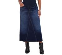 Savi Parker Denim Maternity Maxi Skirt with Pockets - A Line Maternity Jeans Over The Belly Long Pregnancy Denim Skirt, Zoe Wash, M