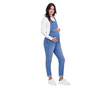 Savi Parker Maternity Denim Overalls - Soft Bib Jumpsuit with Straight Legs for Spring and Summer, Nhi Wash, Small