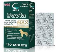 Savia Joint Supplements for Dogs Max Strength Dog Joint Aid Glucosamine Chondroitin with Green Lipped Mussel for Senior Dogs, Hip & Joint Support Tablets, Mobility & Arthritis Care, 120 Tablets
