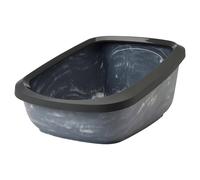 SAVIC Cat Litter Box Aseo Jumbo Marble 67.5x48.5cm Gray/White Extra Large