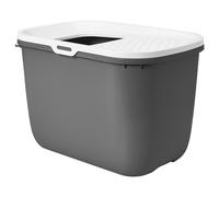 SAVIC Cat Litter Box Hop In Anthracite/White, Top Entry, 58.5x39x39.5 Cm