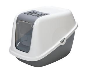 SAVIC Cat Litter Box Nestor Giant Gray/White For Large Cats 75.5Cm X 56Cm