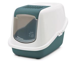 Savic Cat Litter Box Nestor Green 56X39X38.5 Cm With Activated Carbon Filter