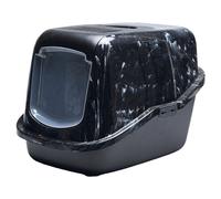 Savic Cat Litter Box Nestor Marble Black 56X39X39 Cm With Filter Flip Lid