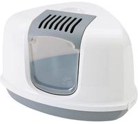 Savic Nestor Corner Litter Box - Bundle: Light Grey litter box + tray bags
