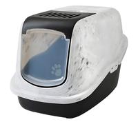 Savic Nestor Marble Cat Litter Box - marble grey / black
