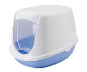 Savic Duchesse White/Blue Kitten Home Toilet - 44.5cm x 35.5cm x 32cm