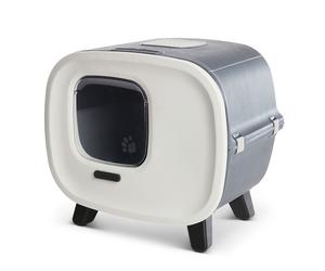 Savic Mira Covered Litter Tray - Anthracite/White