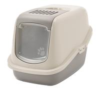 SAVIC Nestor Happy Planet Cat Litter Box With Door, Grey 56x39x39 cm
