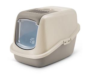 Savic Nestor Happy Planet Covered Litter Box - Warm Grey/Granite Mocha