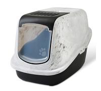 Savic Nestor Marble Cat Litter Box - marble white-grey / black