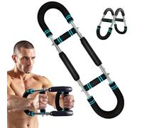 Savieva 2-Level Adjustable Twister Arm Trainer-Multifunctional Steel Twister Trainer for Home Gym, Detachable Portable Strength Equipment with Foam Grips & Silent Spring Technology (Black)