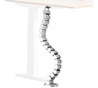 Savieva Cable Management Spine-Adjustable Quad-Entry Cable Management for Standing & Gaming Desks - Heavy Duty Under-Desk Organizer with Tangle-Free Design (Silver)