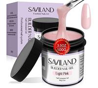 Saviland 100g Light Pink Builder Nail Gel - 3.53oz Hard Gel for Nails Large Capacity Nail Strengthen Gel for Nail Extension Nail Art Manicure Starter U V Nail Gel for Professional Nail Salon Home DIY