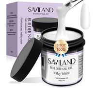Saviland 100g Milky White Builder Nail Gel, 3.53oz Hard Gel for Nails Salon