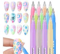 SAVILAND 12PCS 3D Nail Art Pens: 10 Colors 3D Acrylic Nail Markers Quick Drying DIY Nail Design Kit Waterproof for Drawing Painting Dotting Fine Liners Manicure Tools for Detailed Nail Art Beginners